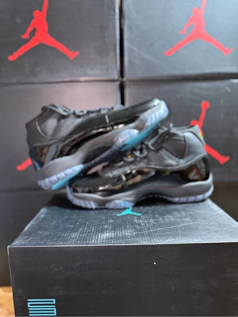 Air Jordan 11 Low Retro Gamma Blue Black with Teal Jumpman